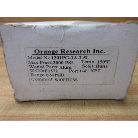 Orange Research 1201PG-1A-2.5L Differential Pressure Gauge