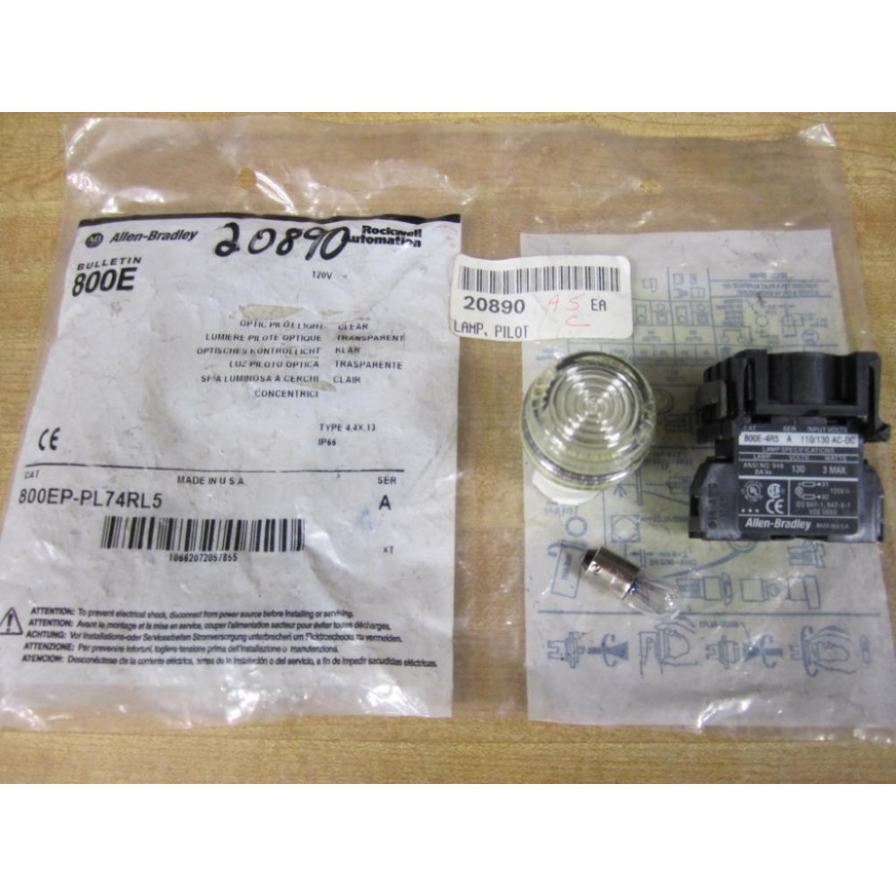 Allen Bradley 800EP-PL74RL5 Optic Pilot Light 800EPPL74RL5