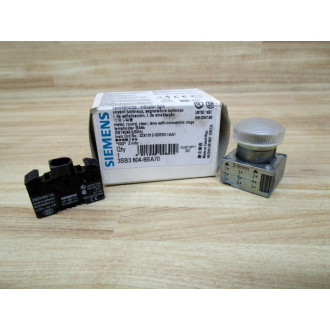 Siemens 3SB3 604-6BA70 White 3SB36046BA70 w3SB3400-1A & Base