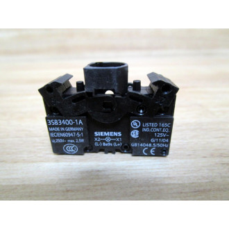 Siemens 3SB3 604-6BA70 White 3SB36046BA70 w3SB3400-1A & Base