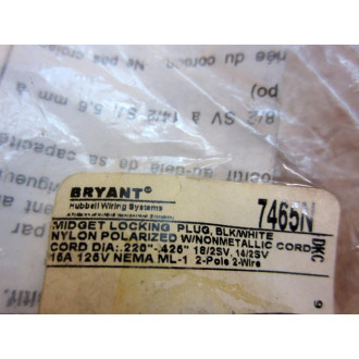 Bryant 7465N Locking Plug 15A 125V