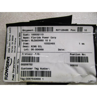 Flowserve 10322493 Oil Ring Thrst. Brg.