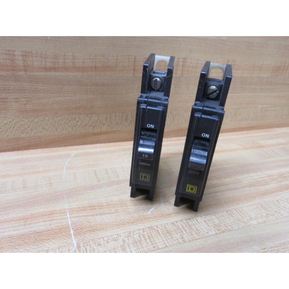 Square D QOU110 Circuit Breaker 10A (Pack of 2) - Used
