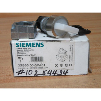 Siemens 3SB3 500-3PA61 Switch 2 Position 3SB35003PA61 wBase & Clip