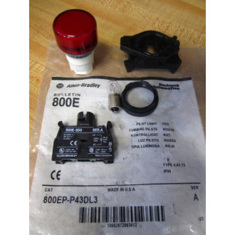 Allen Bradley 800EP-P43DL3 Pilot Light Assy. 800EPP43DL3 Series A