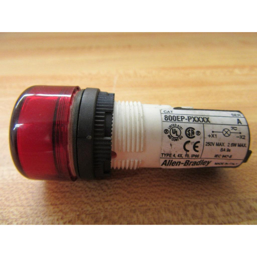 Allen Bradley 800EP-PXXXX Pilot Light 800EPPXXXX Red Cap - New No Box