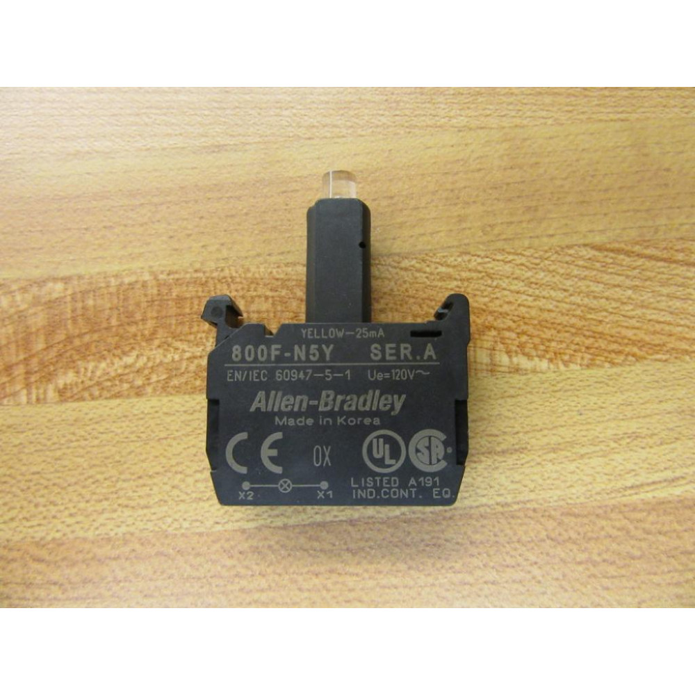 Allen Bradley 800F-N5Y Yellow Pilot Light 800FN5Y - New No Box