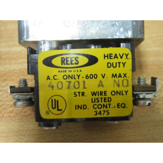 Rees 40001-001 Push Button PLGR-BLCK WContact (Pack of 6) - Used