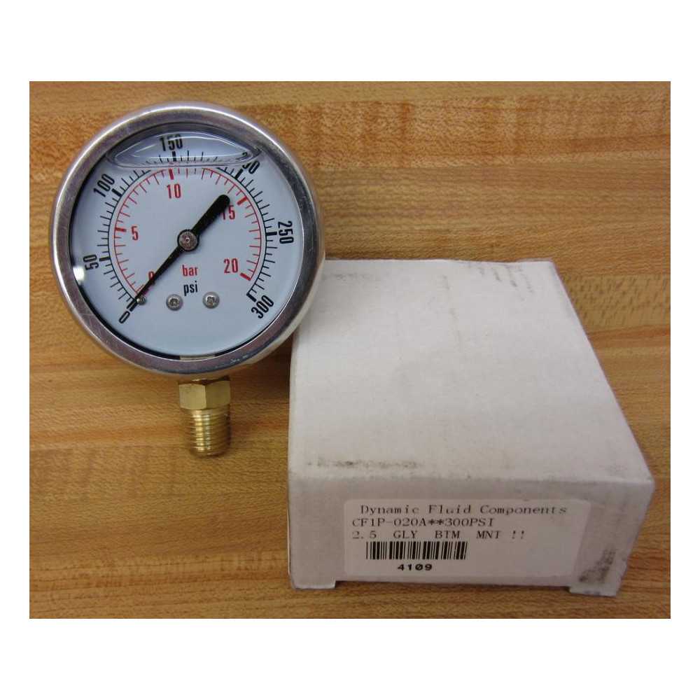 Dynamic Fluid CF1P-020A Gauge CF1P020A 0-300PSI