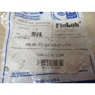 SSP 359-3-316-LOH FloLok Ball Valve 359-3-LOH-316 34"