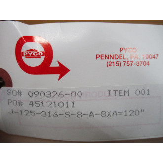 Pyco J-125-316-S-8-A-8XA Thermocouple J125316S8A8XA