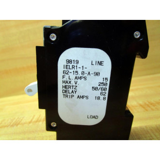 Airpax IELR1-1-62-15.0-A-90 15A Circuit Breaker IELR1162150A90 Trip 18.8 - Used