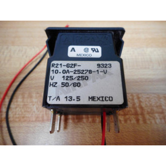 Airpax R21-62F-10.0A-25278-1-V Circuit Breaker Protector R2162F100A252781V - Used