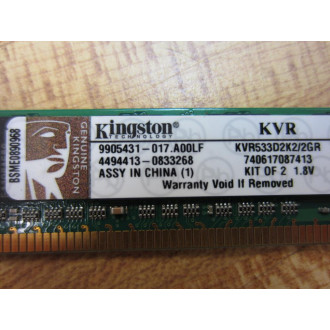Kingston KVR533D2K22GR Value RAM 9905431-017.A00LF - New No Box