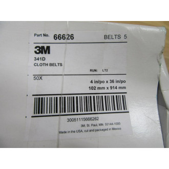 3M 66626 Coated Abrasive Belt (Pack of 5)