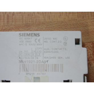 Siemens 3RH1921-2DA11 Aux. Cage Clamp 3RH19212DA11 (Pack of 2) - Used