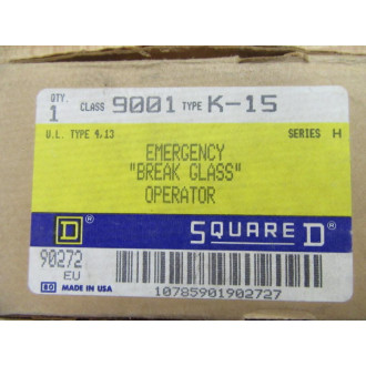 Schneider Square D 9001K-15 Break Glass Operator Missing Bezel & Plunger