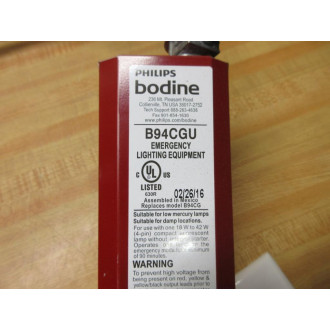 Phillips B94CGU Bodine Emergency Lighting Ballast