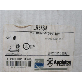 Appleton LR37SA 1" Aluminum Conduit Body LR37 (Pack of 3)