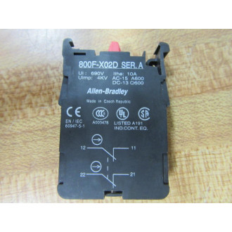 Allen Bradley 800F-X02D Contact Block 800FX02D - New No Box
