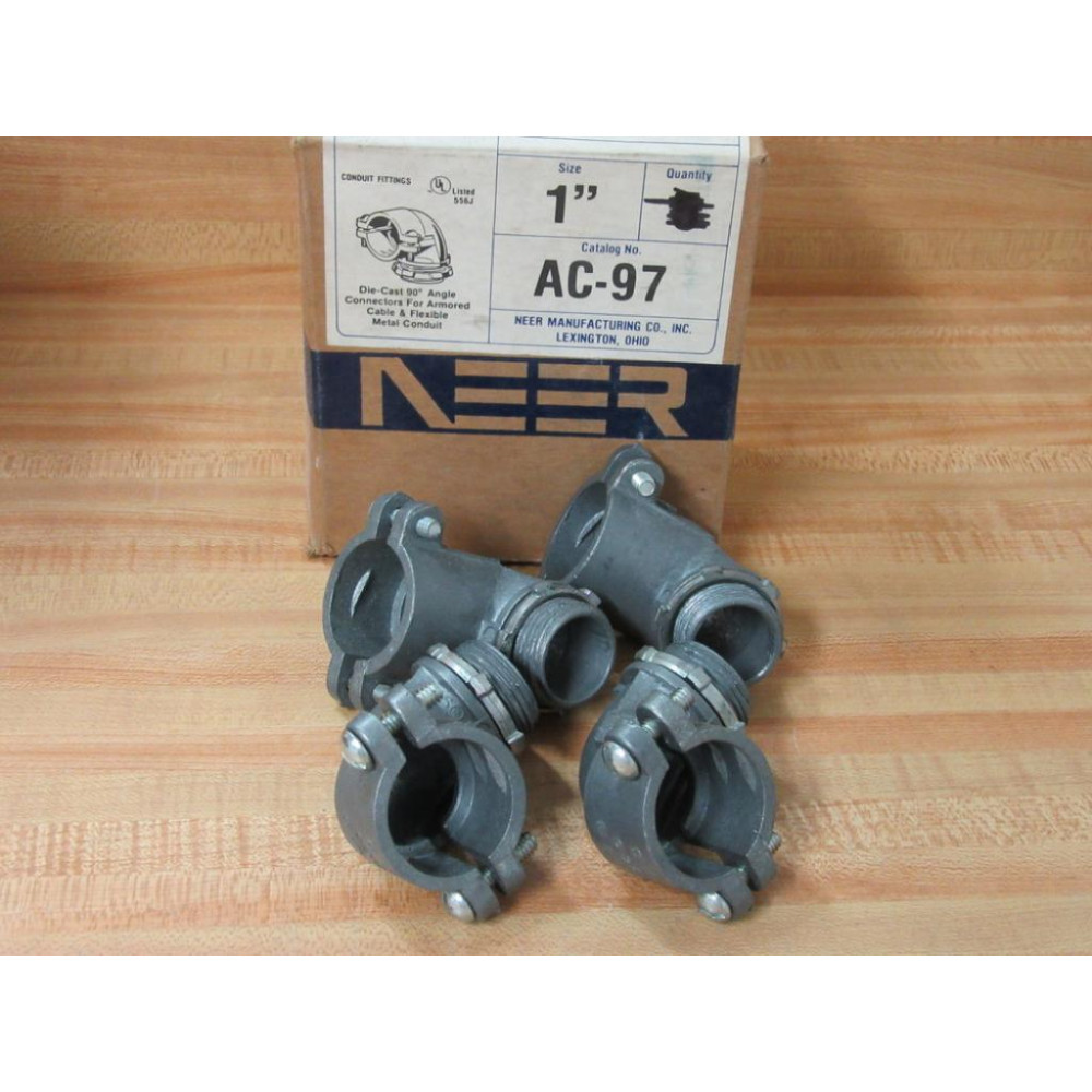 Neer AC-97 1" Die-Cast 90° Angle Connector AC97 (Pack of 4)