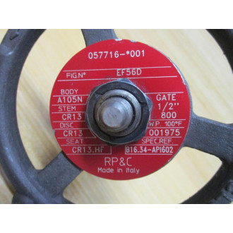 RP&C EF56D-12 Gate Valve 12" - New No Box