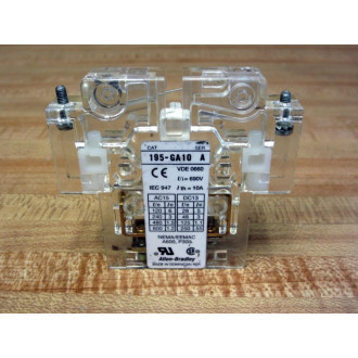 Allen Bradley 195-GA10 Contact Block 195GA10 Ser.A (Pack of 2) - Used