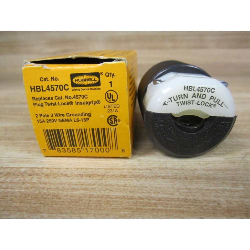 Hubbell HBL 4570C 15 Amp 125 Volt Plug