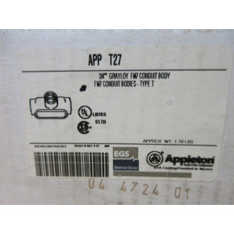 Appleton APP T27 EGS Conduit Body T27 (Pack of 4)