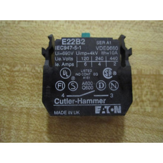 Cutler Hammer E22B2 Eaton Contact Block - New No Box