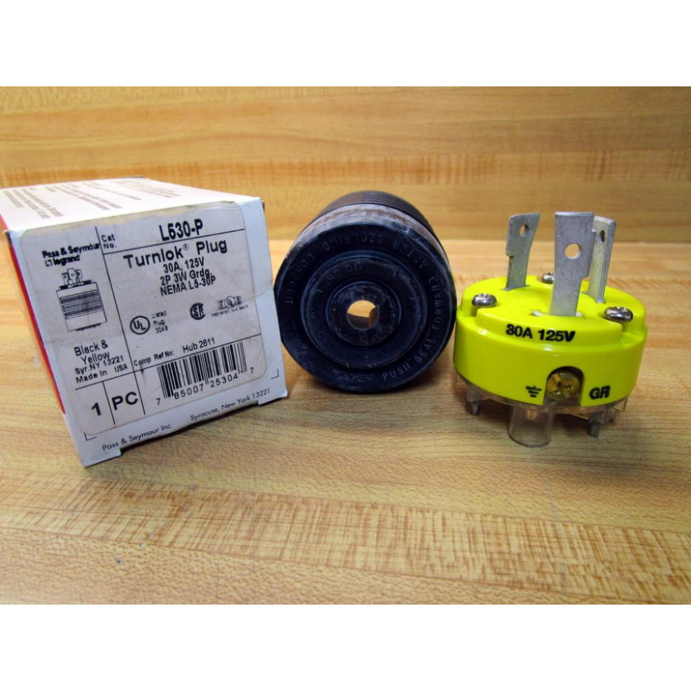 Pass & Seymour L530-P Plug L530P WHousing30A125V