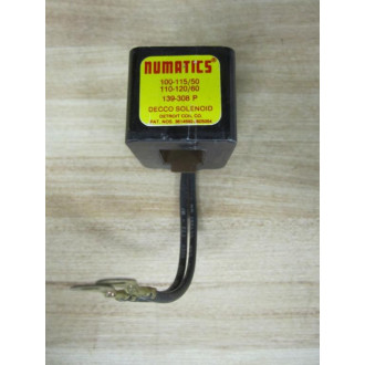 Numatics 139-308 P Solenoid Coil 139308P Black - New No Box