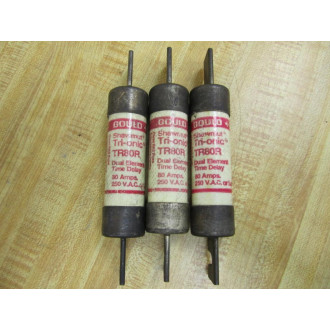 Gould Shawmut Ferraz Mersen TR80R Fuse Cross Ref 4YZE9 (Pack of 3) - Used