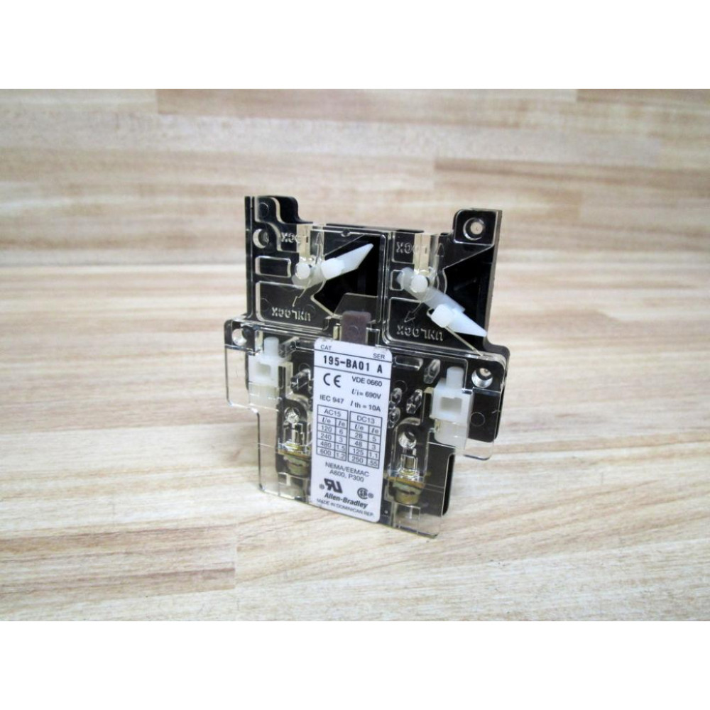 Allen Bradley 195-BA01 Auxiliary Contact For Contactor 195BA01 - New No Box