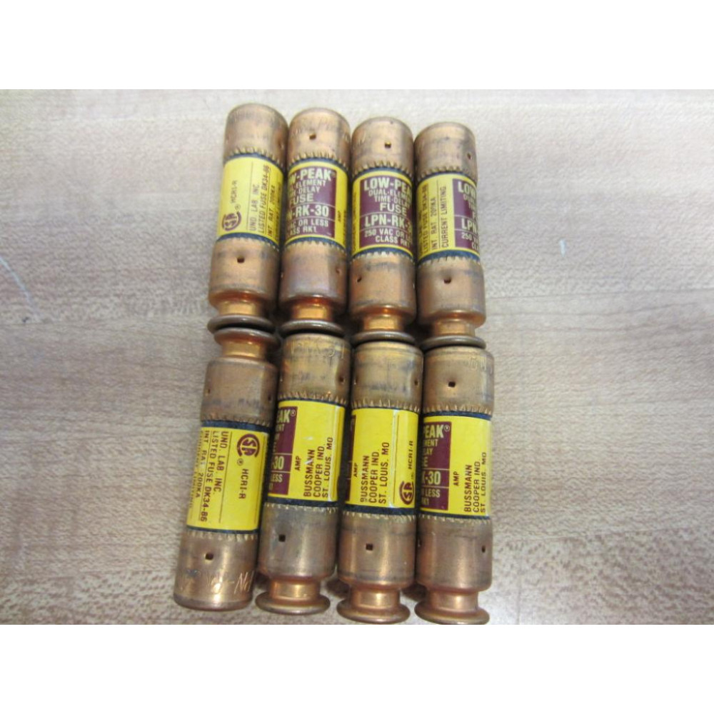 Bussmann LPN-RK-30 Fuse LPNRK30 (Pack of 8) - New No Box