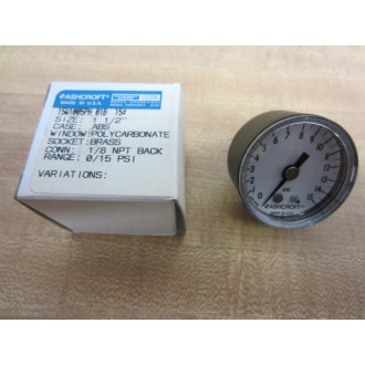 Ashcroft 15W-1005-PH-01B-15 Gauge  15W1005H01B15 (Pack of 2)