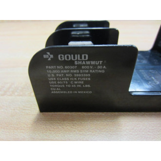 Gould 60307 Shawmut Fuse Holder 600V 30A - Used