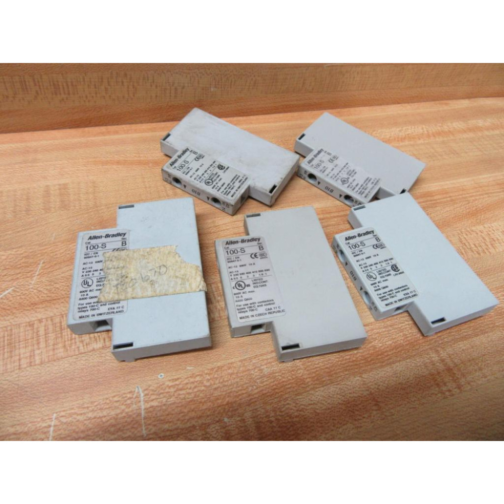 Allen Bradley 100-S Contact Block 100S Ser. B B10 (Pack of 5) - Used