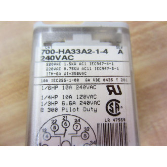 Allen Bradley 700-HA33A2-1-4 Relay 700HA33A214 Series A