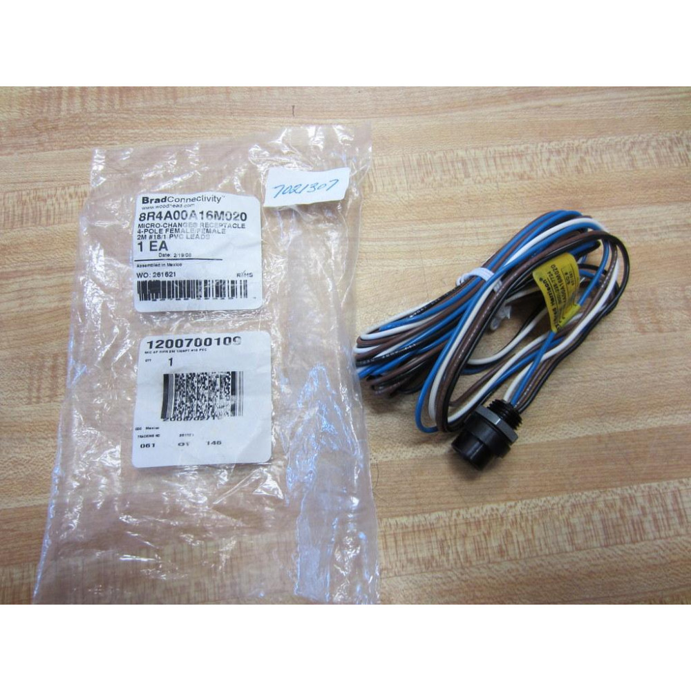 Woodhead 8R4A00A16M020 Cable 4-Pole FemaleFemale Receptacle 2M