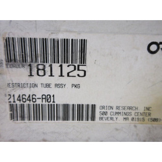 Orion 214646-A01 Restriction Tube Assembly 214646A01