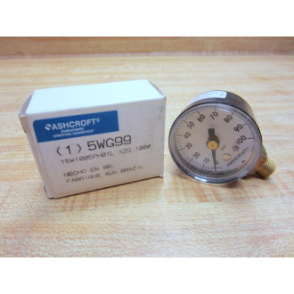 Ashcroft 15W1005PH01L XZG 100 Gauge 0-100 PSI 18" Brass 5WG99