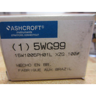 Ashcroft 15W1005PH01L XZG 100 Gauge 0-100 PSI 18" Brass 5WG99