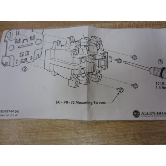 Allen Bradley 599-MP1 Adapter Mounting Plate 599MP1 Series A