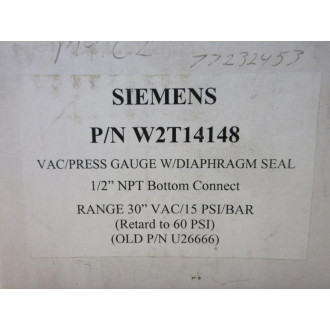 Siemens W2T14148 Pressure Gauge