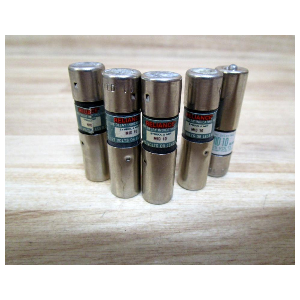 Reliance MID 10 Fuses MID10 (Pack of 5) - New No Box