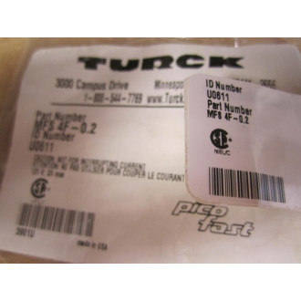 Turck MFS 4F-0.2 U0611 Receptacle MSF4F02