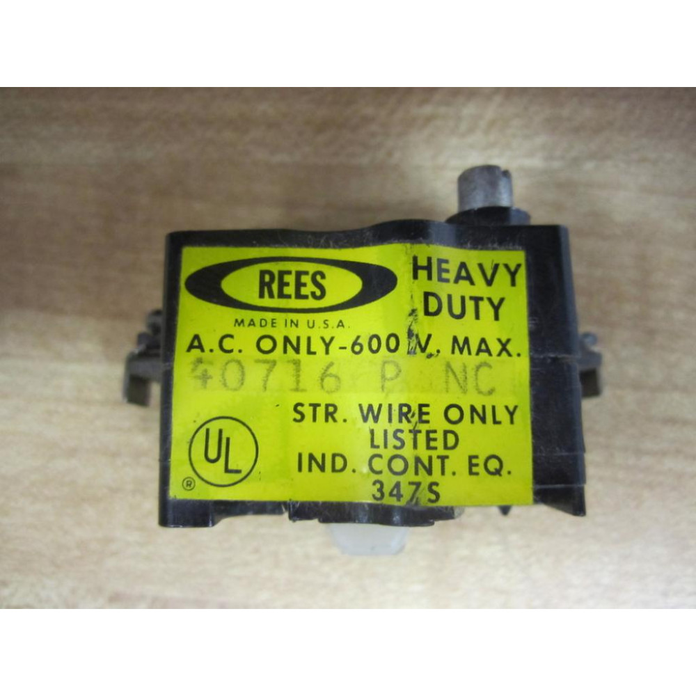Rees 40716-000 Contact Block 40716 P NC (Pack of 2) - Used