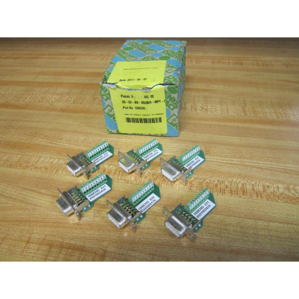 VS-09-BU-DSUB9-MPT-0.5 D-Sub Connector VS09BUDSUB9MPT05 (Pack of 6)