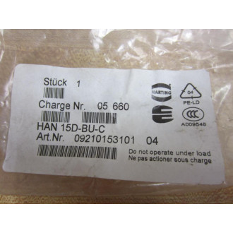 Harting HAN 15D-BU-C Plug Connector 09210153101 04
